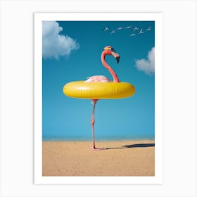 Flamingo Beach Life Art Print