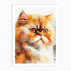 Persian Cat Watercolor Painting animal Art Print