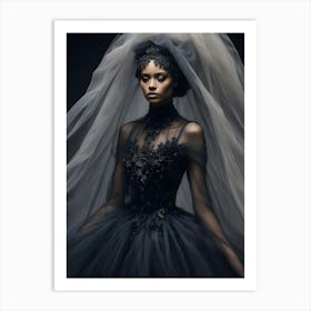 Black Wedding Dress Art Print