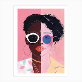 Two Women With Sunglasses 2 Art Print