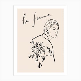 La Femme. Minimalist Portrait. French Line Art Print