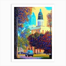 Tallahassee, City Us  Pointillism Art Print