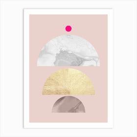 Geometry on pink background 1 Art Print