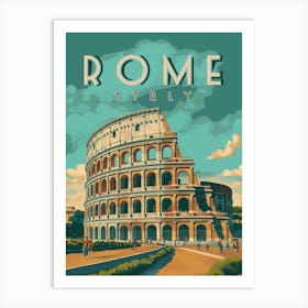 Colosseum In Rome Travel Poster Art Print