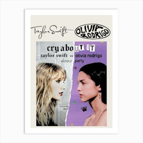 Taylor Swift And Olivia Rodriguez 2 Art Print