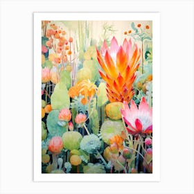 Tropical Plant Painting Pencil Cactus 1 Art Print