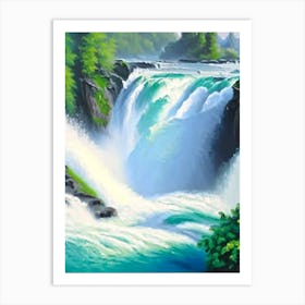 Rhine Falls, Switzerland Peaceful Oil Art  Art Print