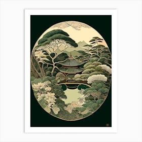 Ginkaku Ji, 1 Japan Vintage Botanical Art Print