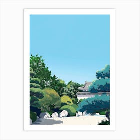 Nijo Castle Kyoto 1 Colourful Illustration Art Print