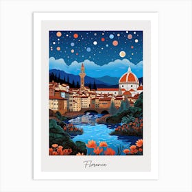 Poster Of Florence, Illustration In The Style Of Pop Art 3 Art Print