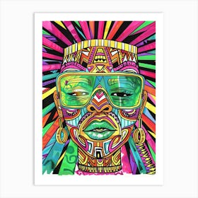 African Woman With Sunglasses Art Print