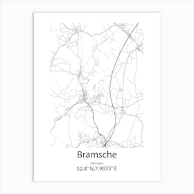 Bramsche,Germany Minimalist Map Art Print