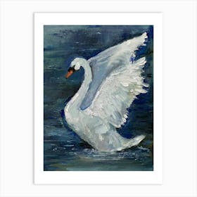 Swan In Flight Art Print