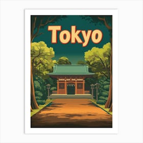 Aihrgdesign A Retro Travel Poster For Tokyo Art Print