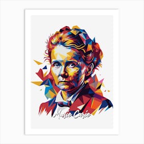 Marie Curie 01 Portrait WPAP Pop Art Art Print