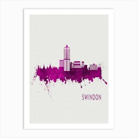 Swindon England City Purple Art Print