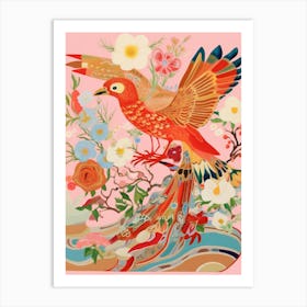 Maximalist Bird Painting Northern Cardinal 2 Art Print