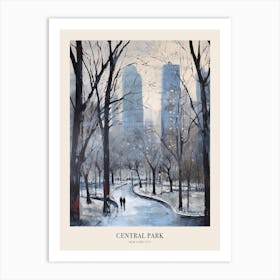 Winter City Park Poster Central Park New York City 1 Art Print