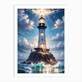 A Lighthouse In The Middle Of The Ocean 51 Art Print