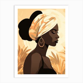 African Woman In Turban Art Print