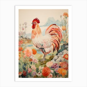 Rooster 4 Detailed Bird Painting Art Print