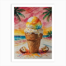 Rainbow Ice Cream Cone 9 Art Print