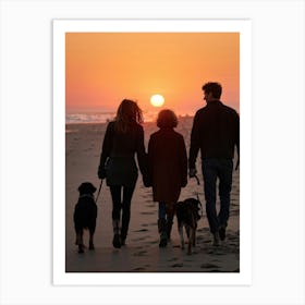 A Jubilant Family Of Four A Pair Of Young And Old Alongside A Couple Of Dogs Who Belong To Them S (2) Art Print