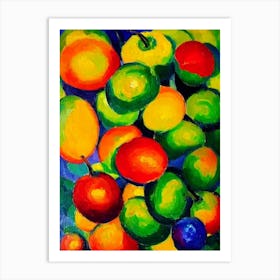 Pepino Dulce Fruit Vibrant Matisse Inspired Painting Fruit Art Print