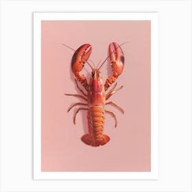 Lobster On A Pink Background Art Print