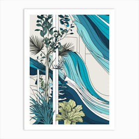 Twilight Blue Garden Of Flowers Art Print