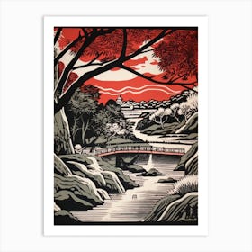 Japan Linocut Illustration Style 3 Art Print