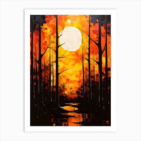 Sunset In The Woods 9 Art Print