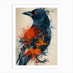 Crow abstract painting Art Print