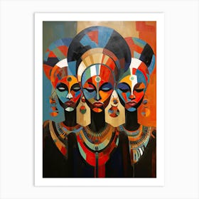 Three African Tribe Women Art Print