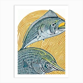 Mahi Mahi II Linocut Art Print