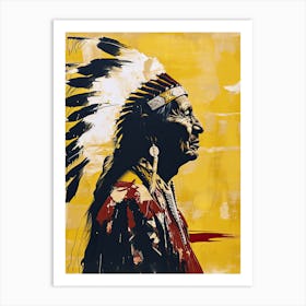 Kiowa Quietude; A Study In Minimalism ! Native American Art Art Print