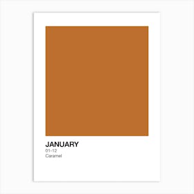 January Birth Month Colour Caramel Art Print