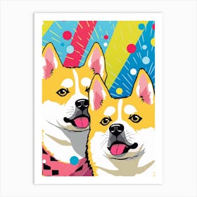 Pop Art Cartoon Shiba Inu 3 Art Print