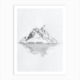 Vinson Massif Antarctica Line Drawing 2 Art Print