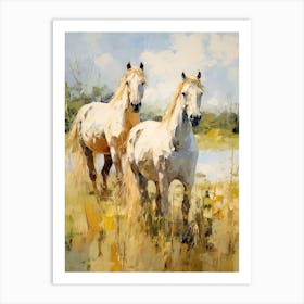 Horses Painting In Loire Valley, France 2 Art Print