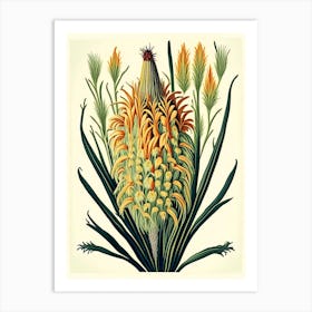 Kniphofia Floral 2 Botanical Vintage Poster Flower Art Print