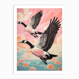 Vintage Japanese Inspired Bird Print Canada Goose 2 Art Print