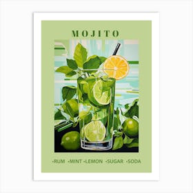 Mojito Modern Cocktail Art Print 1 Art Print