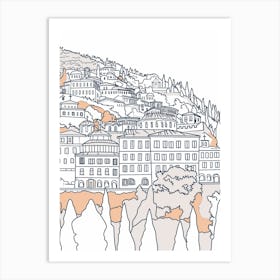 Mount Baker Usa Color Line Drawing (5) Art Print