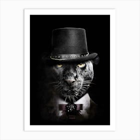 Panther With Top Hat Art Print