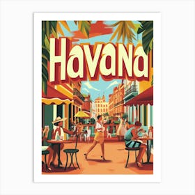 Aihrgdesign A 1970s Inspired Travel Poster For Havana 2 Art Print