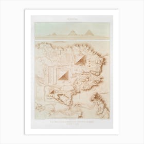 Topographic Map Of Part Of The Memphite Necropolis (Pyramids Of Giza), From Histoire De L Art Égyptien (1878) Art Print