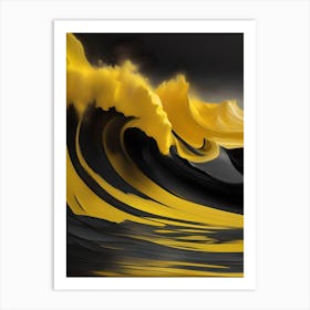 Yellow Wave Canvas Print Art Print