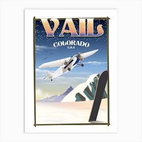 Vally Colorado Snowboarding travel poster Art Print