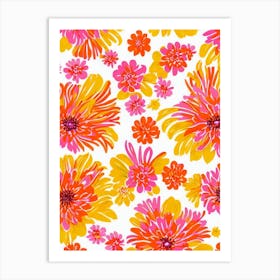 Anemone Floral Print Warm Tones2 Flower Art Print